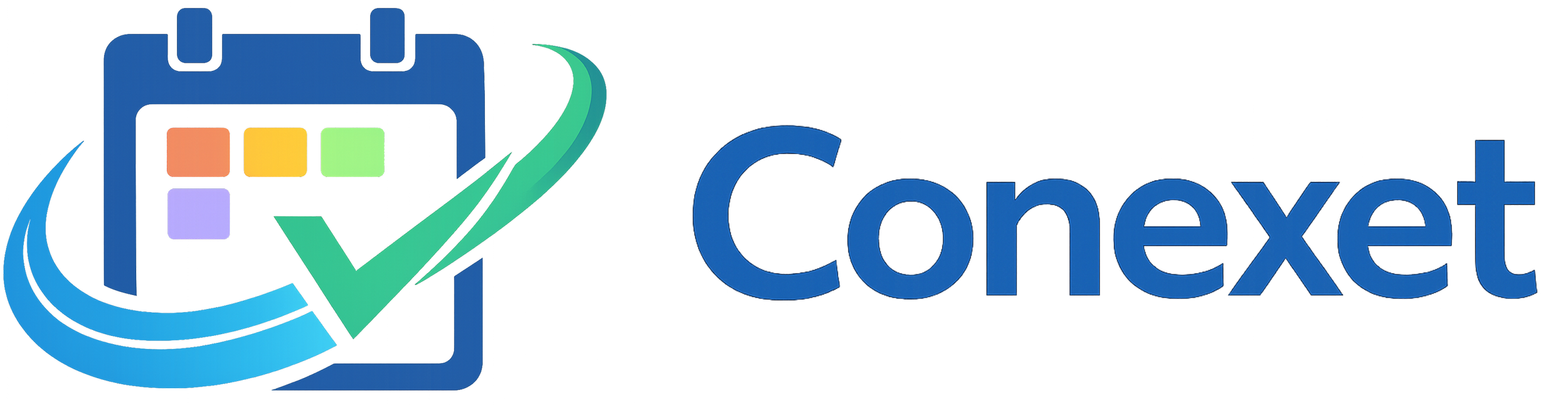 Conexet logo, with a stylised calendar showing four colourful squares and a green check mark.