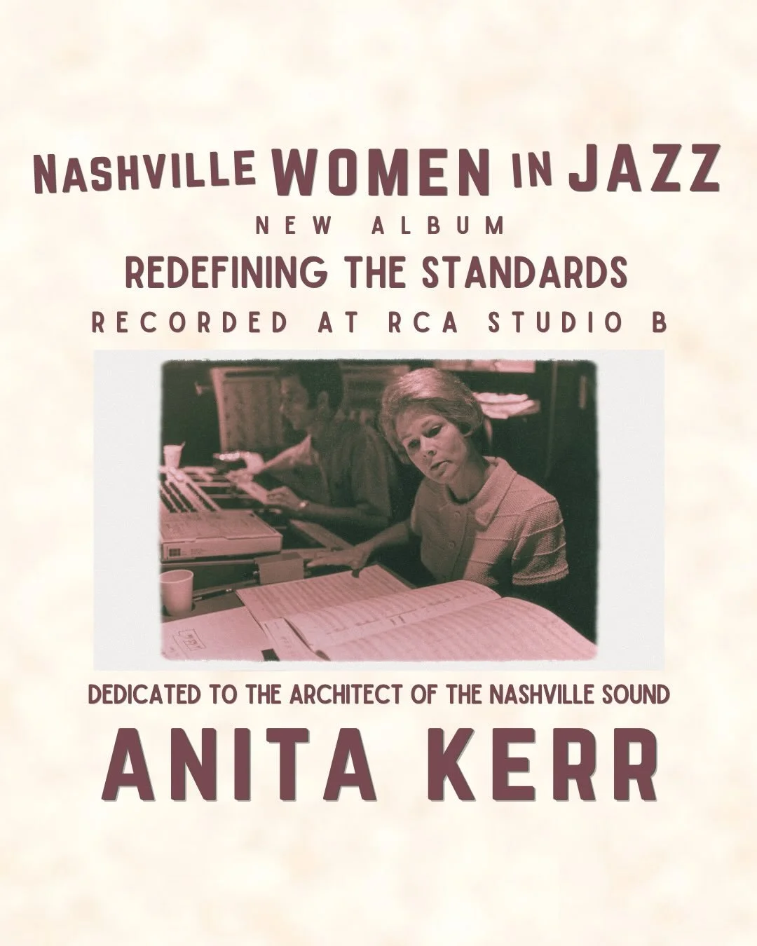 The Nashville Women in Jazz debut album is available now where ever you choose to listen to music!  While we were recording at RCA Studio B, we discovered that we were creating the first ever all women project ever to be recorded there. We were also 