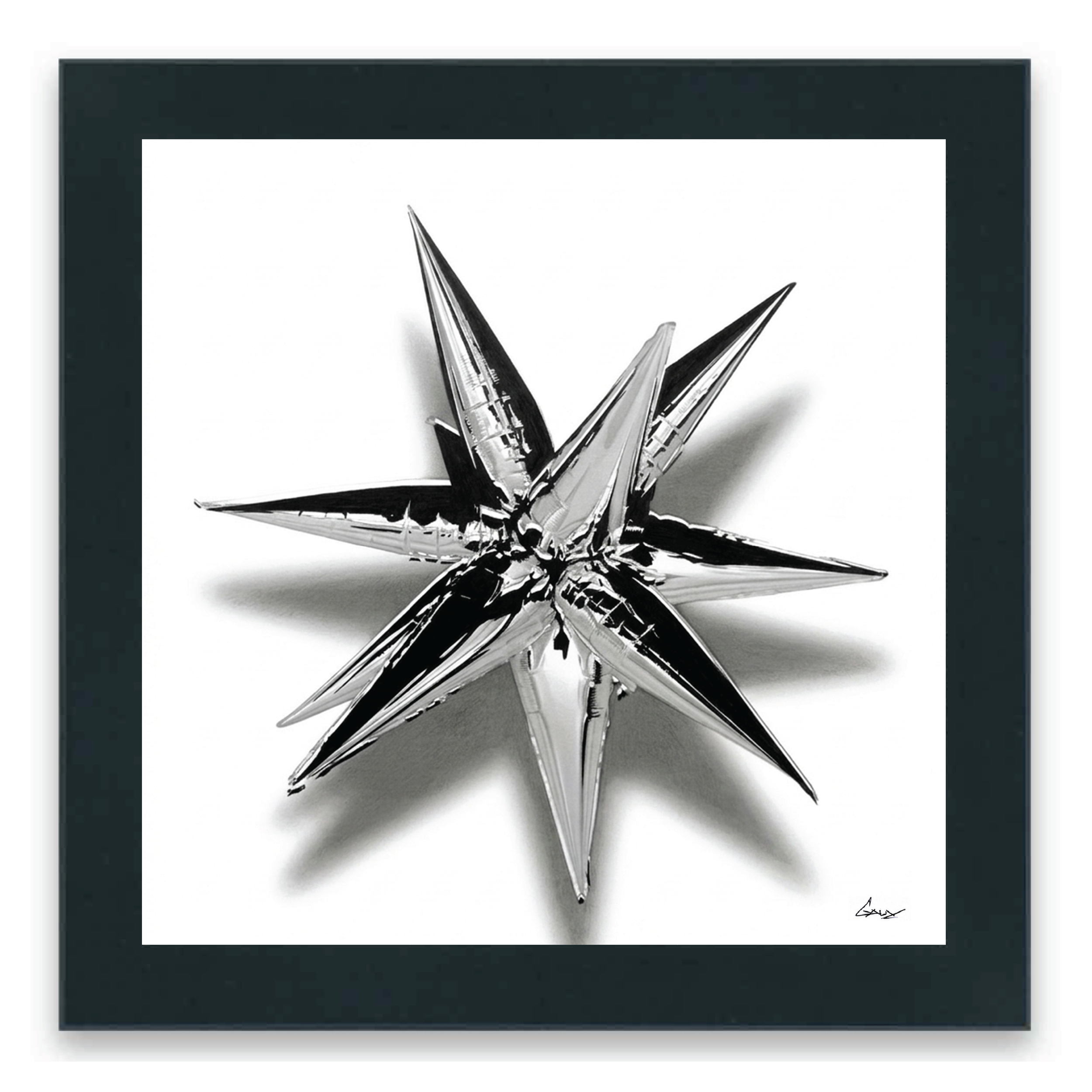 "SHINING STAR"  (Multi Media Print w/ Vinyl) 11" x 11"