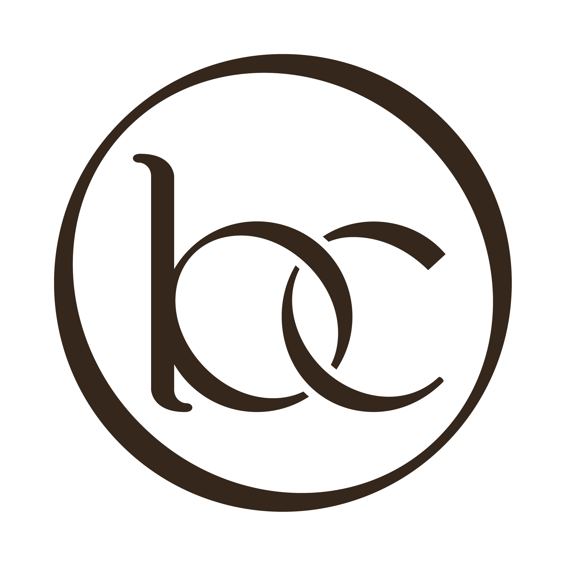 BC brand icon in espresso color