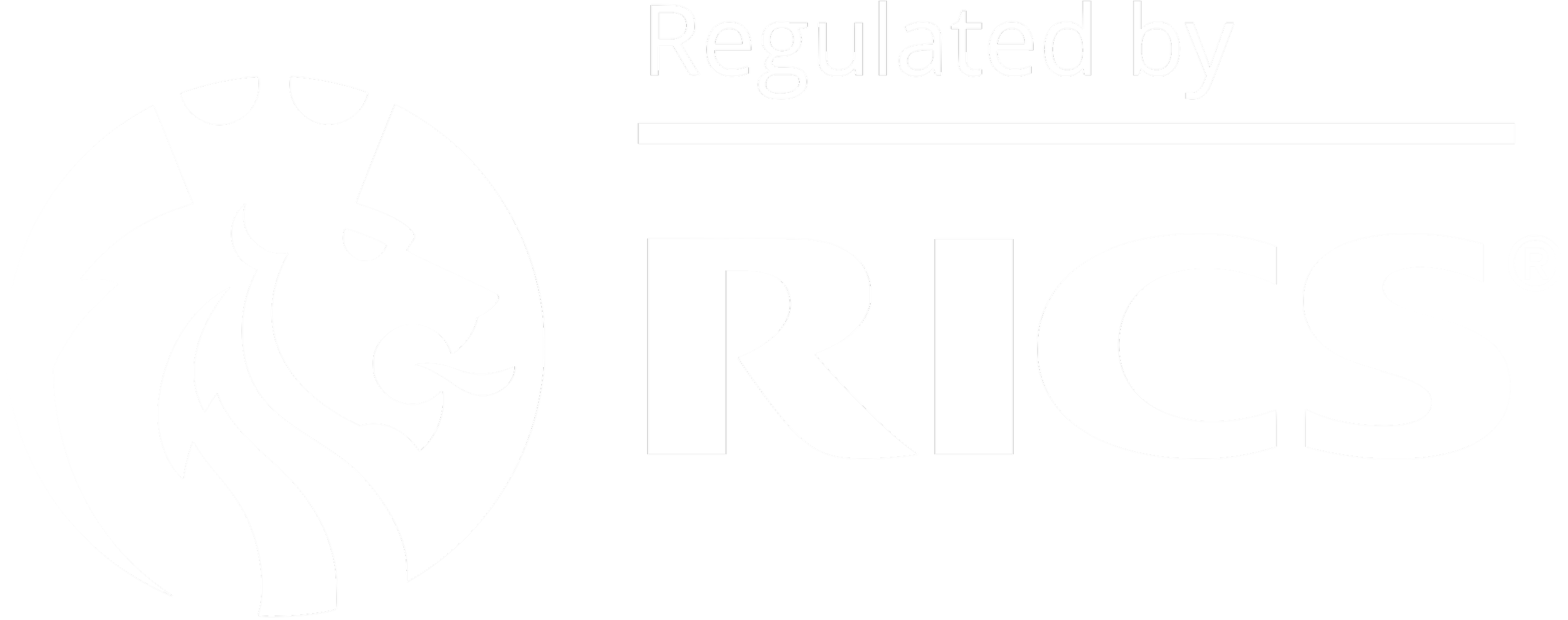 RICS logo inside a circle and the text 'Regulated by RICS' on a black background.