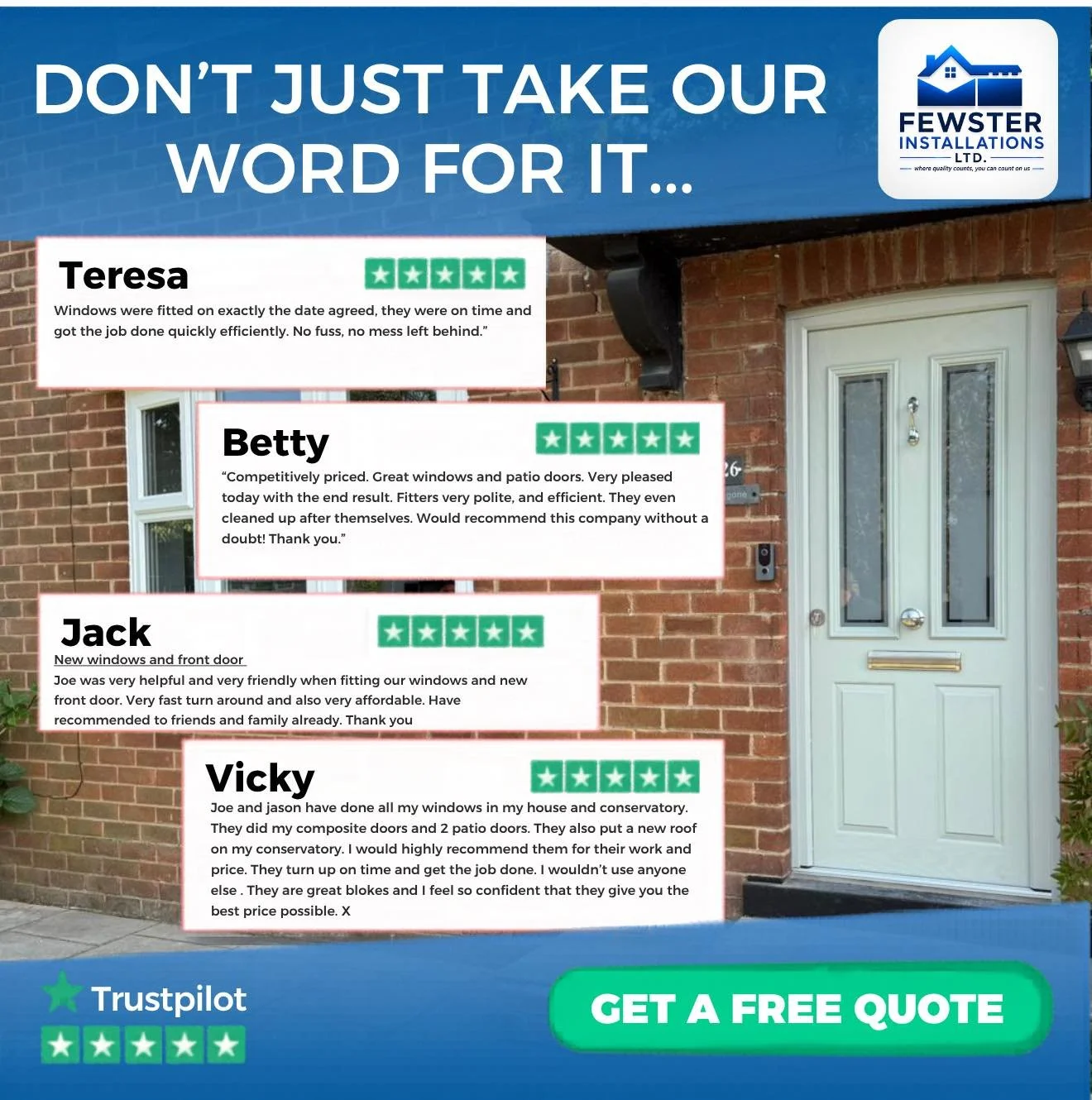 ⭐ Trusted. Reliable. Recommended. ⭐

Don&rsquo;t just take our word for it &ndash; see what our customers have to say! Their reviews reflect our commitment to quality, professionalism, and outstanding results every time.

Thank you for your continued