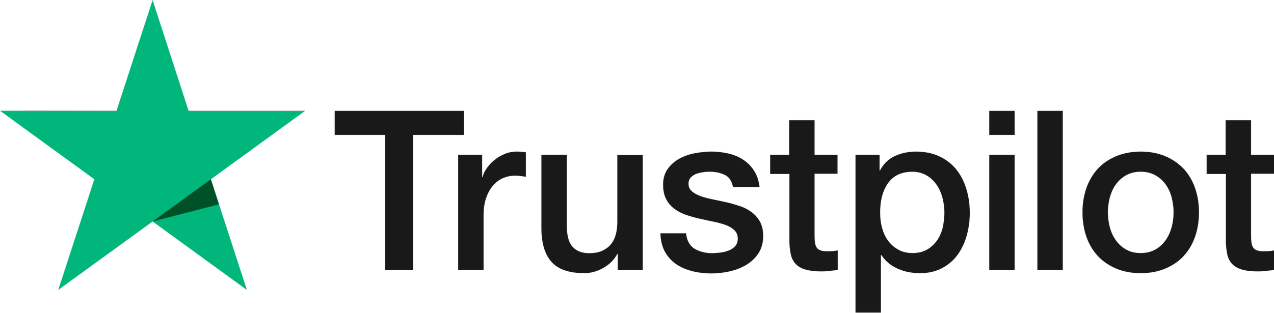 Trustpilot logo featuring a green star and the word 'Trustpilot' in black text.