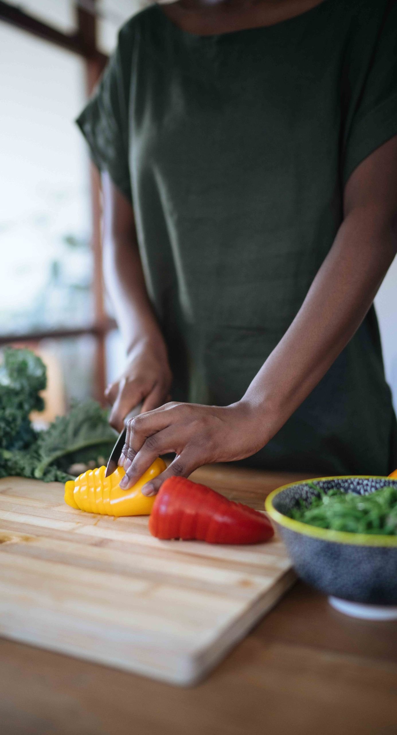 vegetable prep close-up