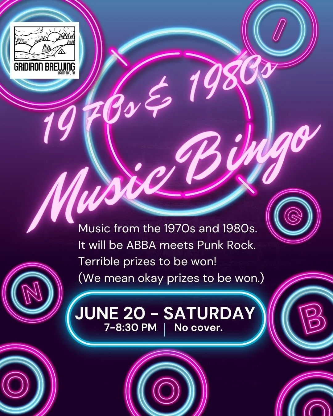 Music Bingo 1970 &amp; 1980s Mixed Tape - Saturday