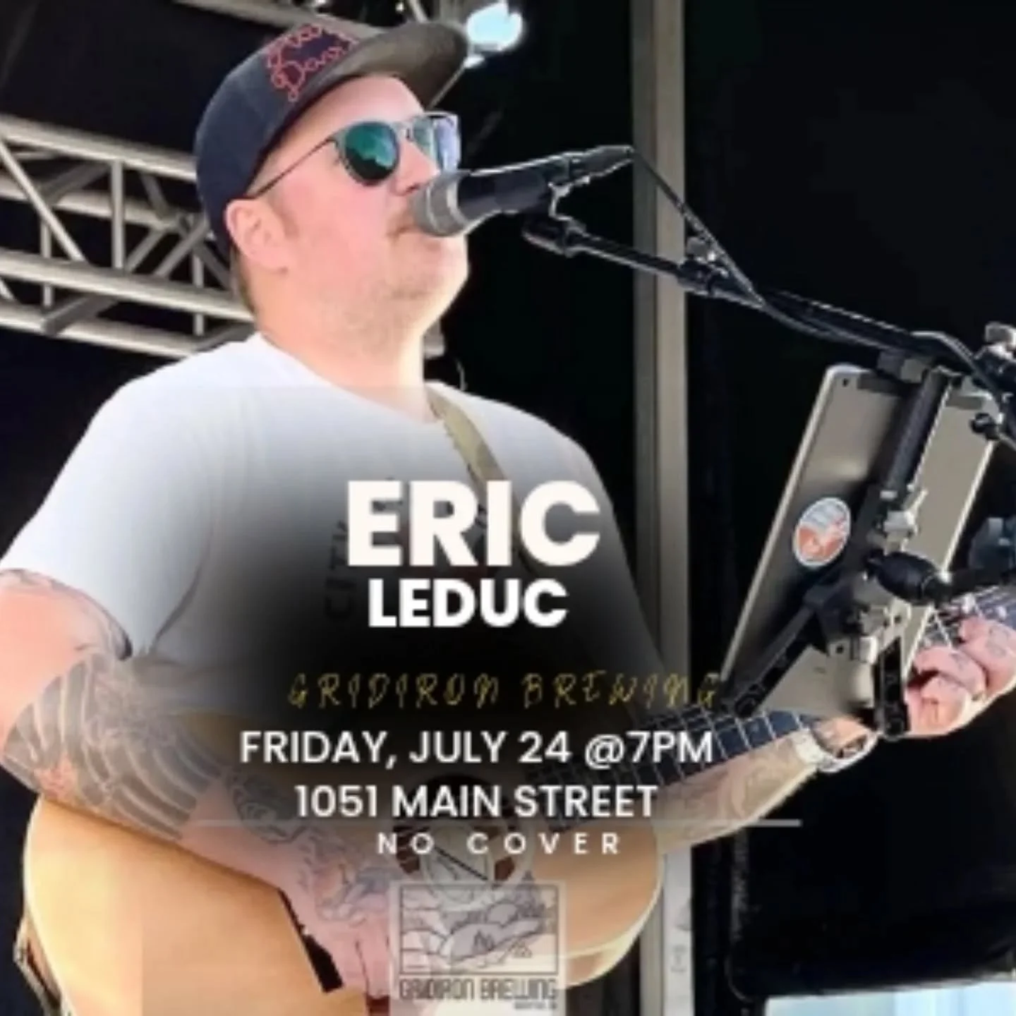 @ericleducmusic is performing and he is one of our fav humans #gridironbrewing.  Great musician and crowds love his vibe, so enjoy a slice of pizza from @stokedpizzanb (3-8PM) on Friday night.
📆Live music on Friday, July 24
🕥 Starting at 7PM
✅ No c