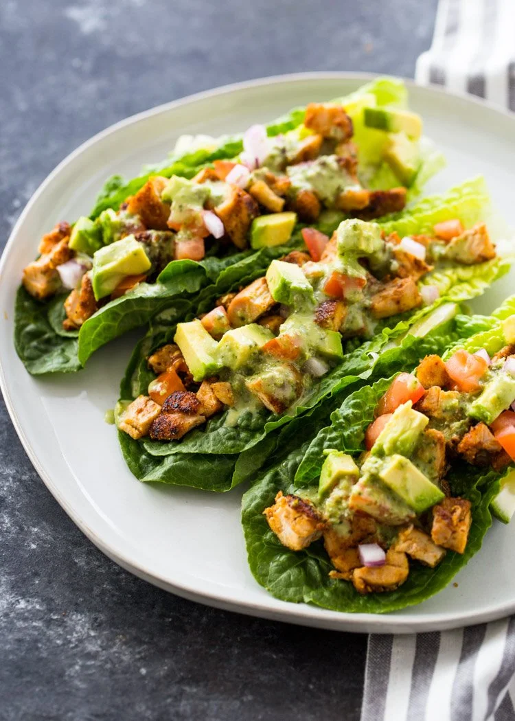 Chicken Tacos in Lettuce Cups