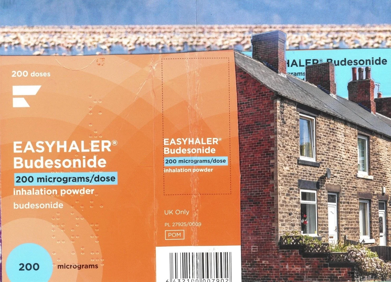 Scrap Collage - inhaler packaging, electrical bills