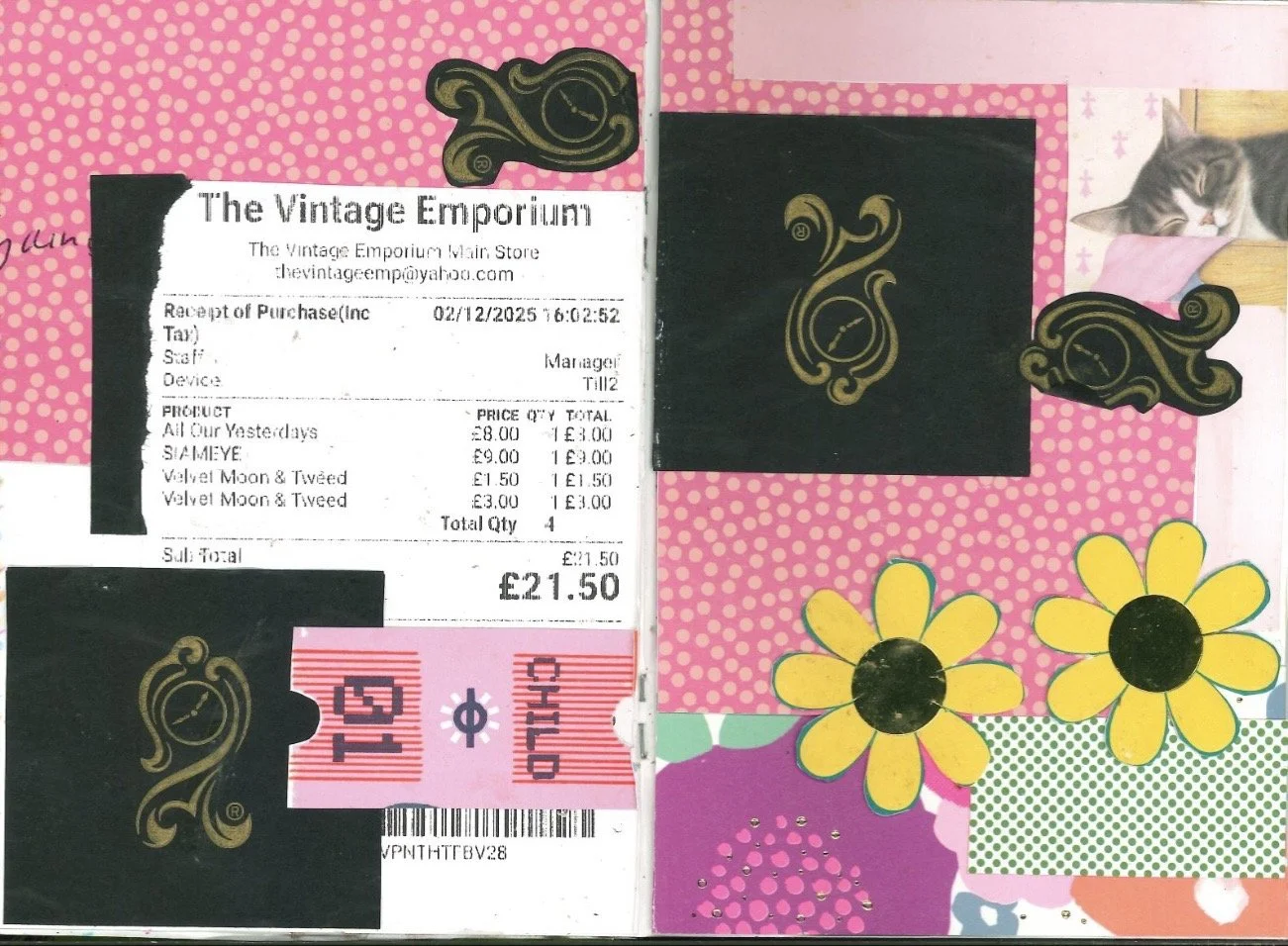 Scrap Collage - After Eights, receipts, 
