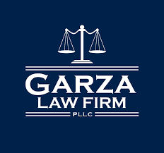 Logo of Garza Law Firm PLLC featuring a scale of justice.