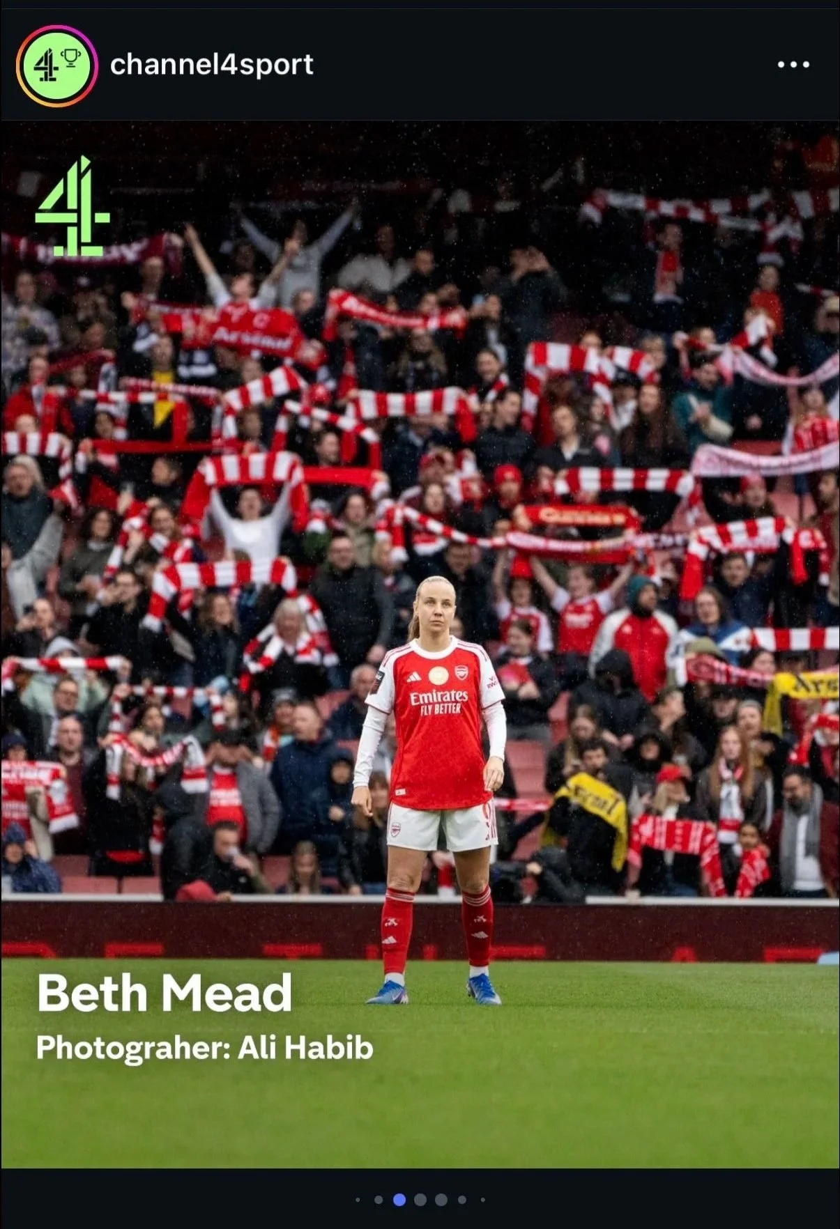 Channel 4 Sport – Photo of the Week -
My photograph of Beth Mead was selected as Channel 4 Sport's "Photo of the Week" following Arsenal Women's match against Everton at the Emirates Stadium.