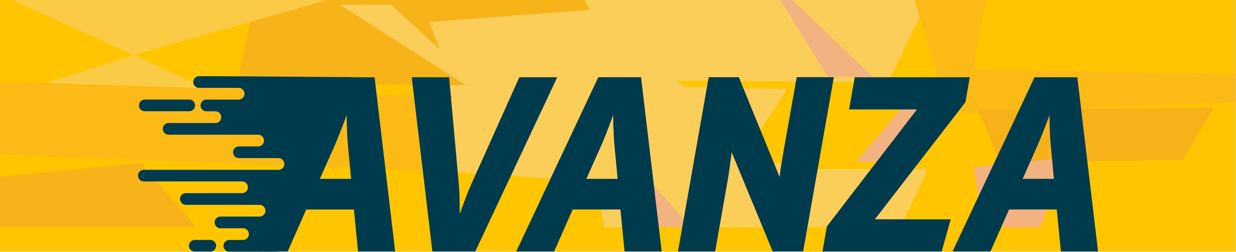 Text that says 'AVANZA' in large letters with a yellow and orange abstract background.