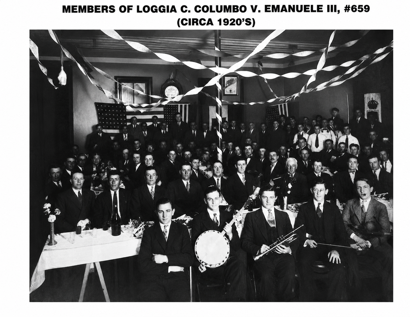 Columbia County Sons and Daughters of Italy 659 original members Longgia C. Colombo v. Emanuele III, circa 1920s.
