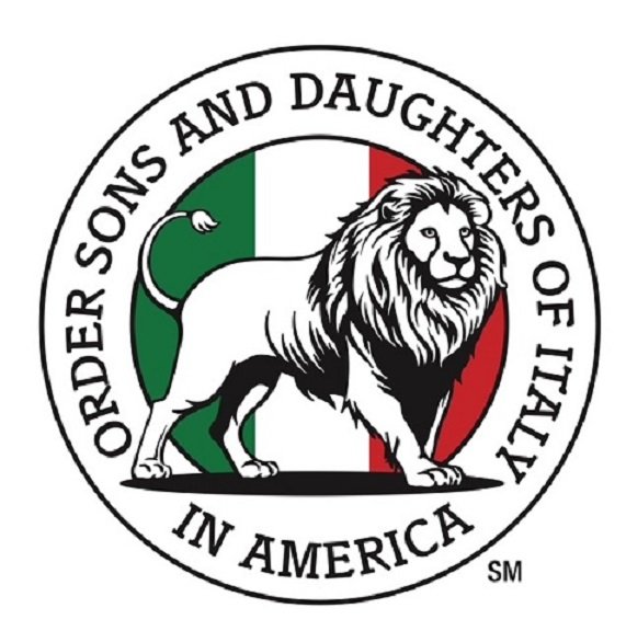 Logo of the Orders Sons and Daughters of Italy featuring a lion and the Italian flag colors in the background, with the organization's name encircling the image.