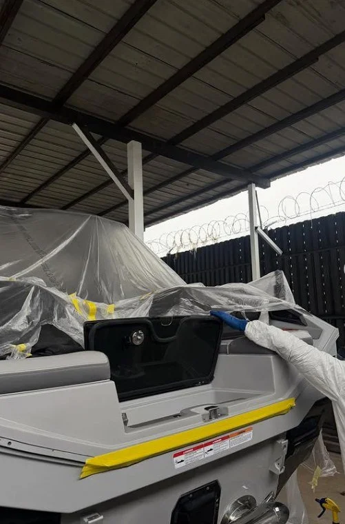 nautique fiberglas repair done at sergio's boat spa boat repair shop