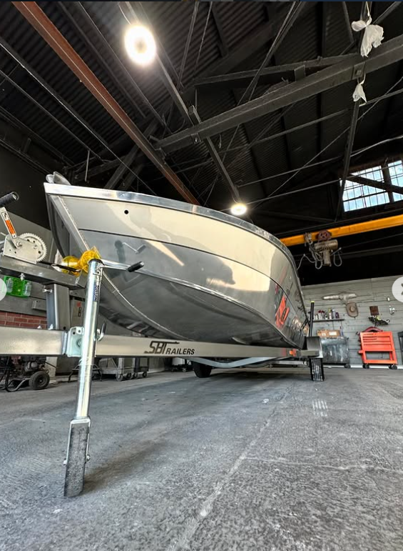 Fishing boat hull repaired in Stockton by Sergio's Boat Spa