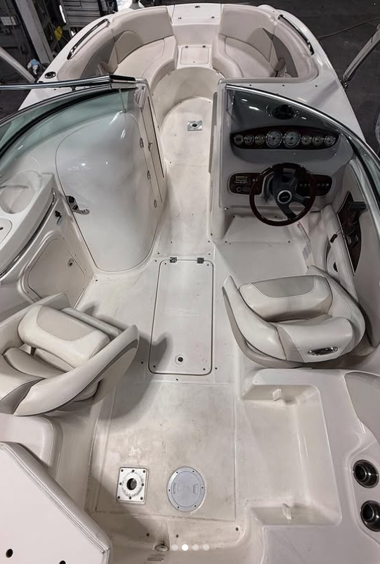 Boat interior detailed and cleaned in Stockton by Sergio's Boat Spa