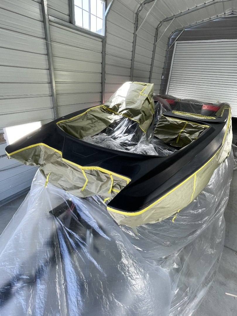 Ski boat hull repaired in Stockton by Sergio's Boat Spa