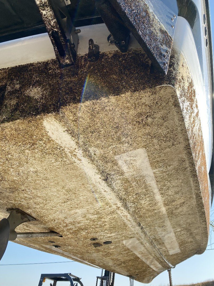 Technician detail for a Paradise Point boat in Stockton at Sergio's Boat Spa
