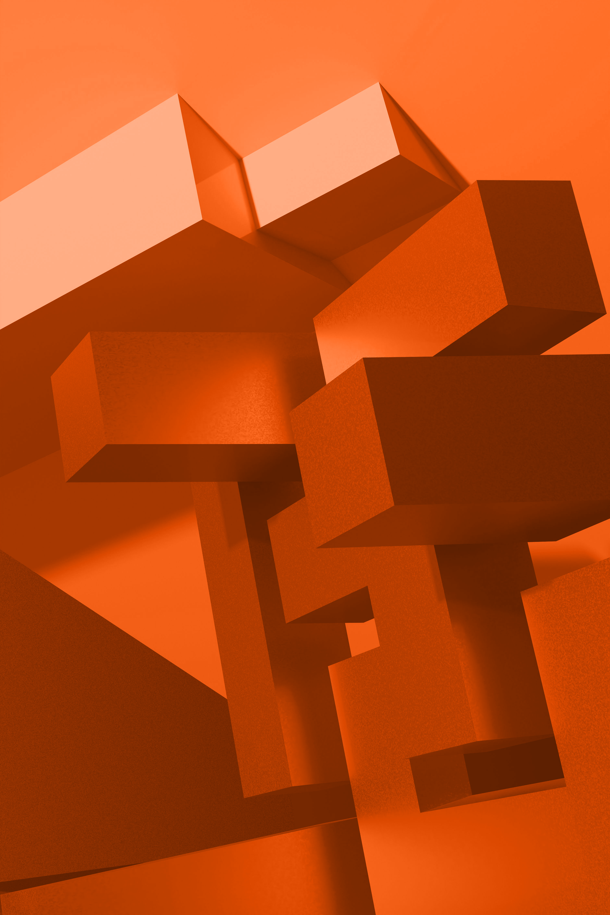 A Vibrant Orange Geometric Abstract Art in 3D by Steve A Johnson: https://www.pexels.com/pt-br/foto/arte-abstrata-geometrica-vibrante-em-3d-28826804/