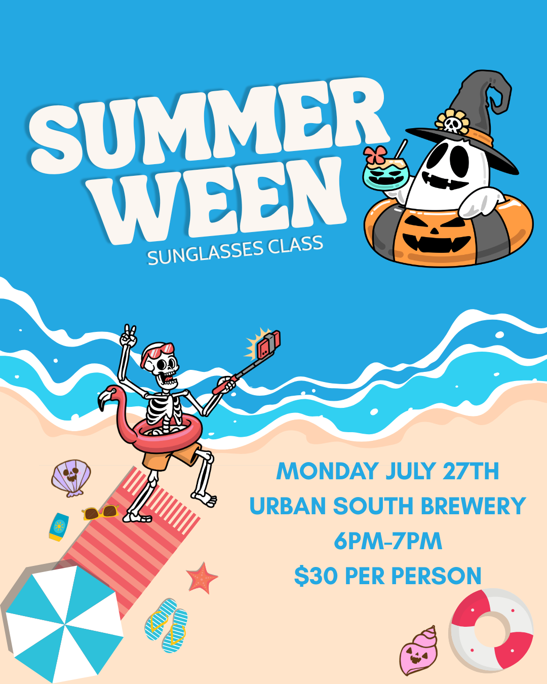 Summerween Sunnies Class |  Monday 7/27/26 6pm-7pm