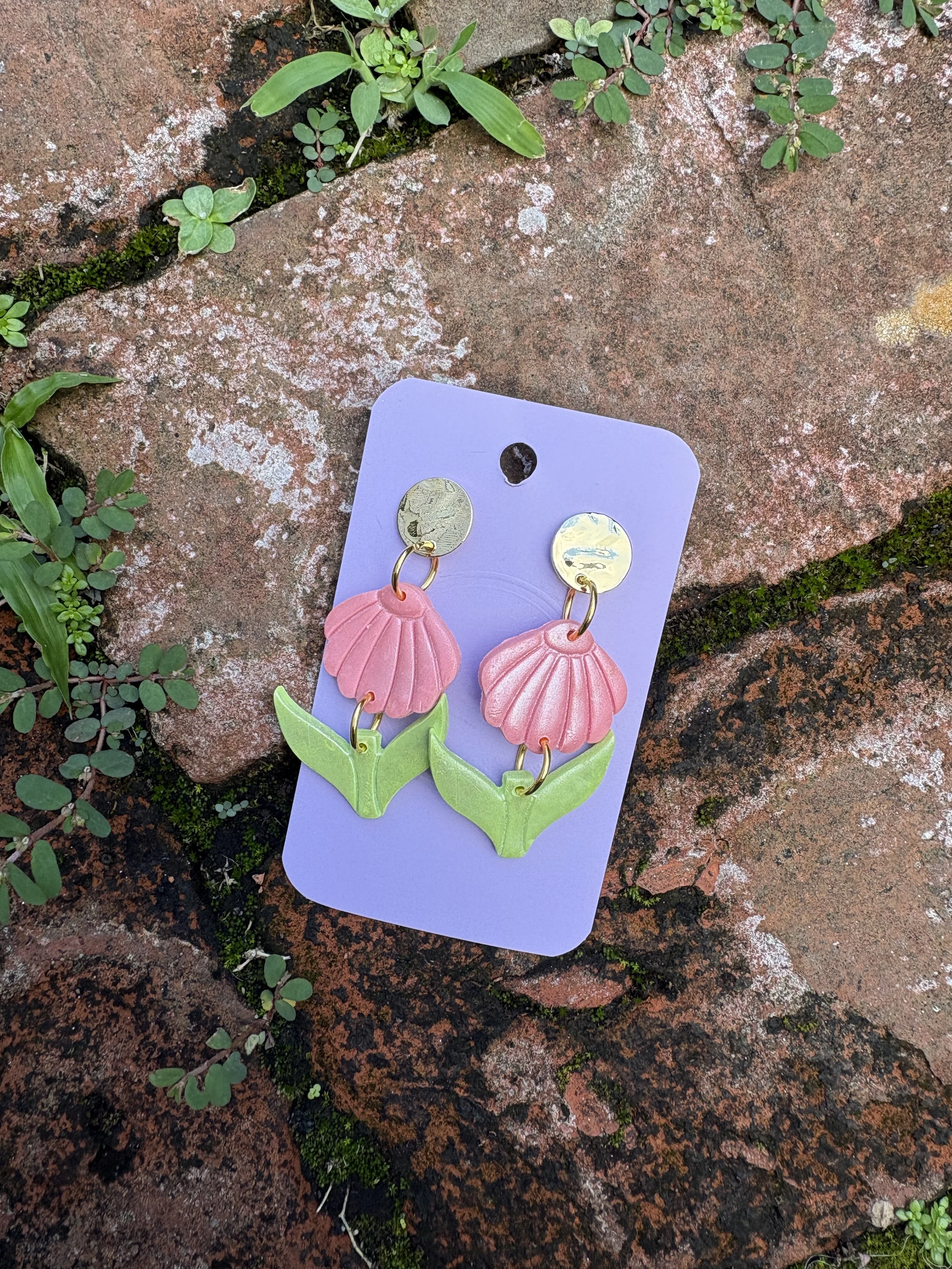 Coneflower Polymer Clay Earrings