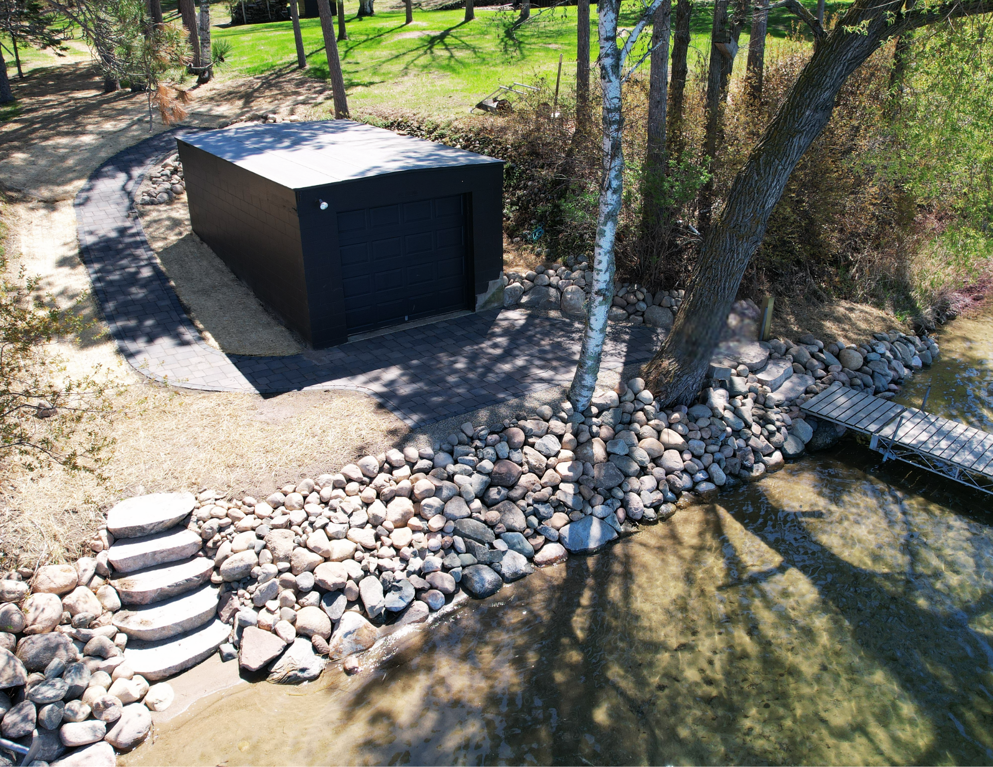 Boathouse Paver Patio | Sawn Boulders