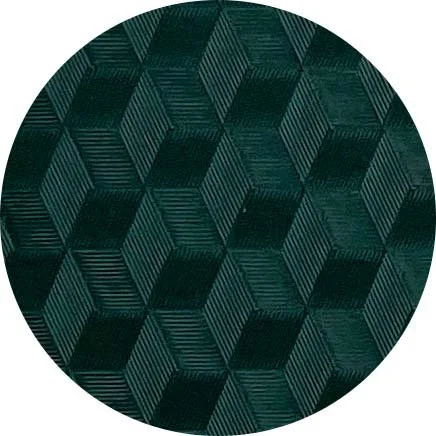 Close-up of a dark green geometric pattern with 3D cube illusions.