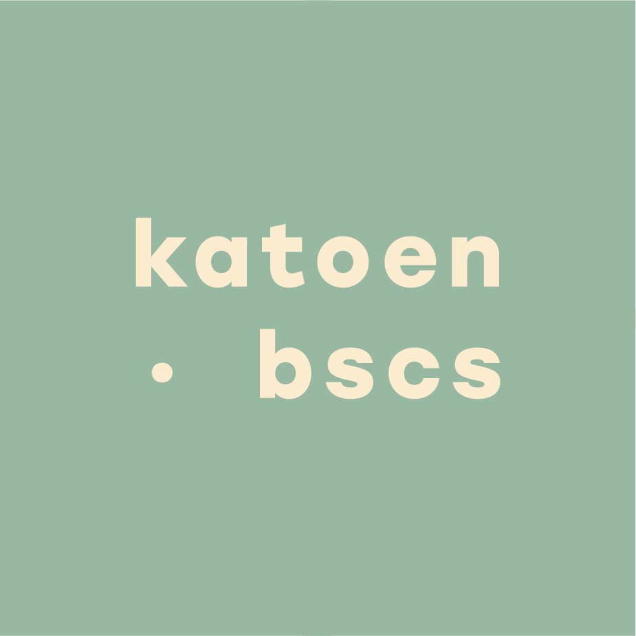 Een grafisch ontwerp met de woorden 'katoen' en 'bscs' op een groene achtergrond.