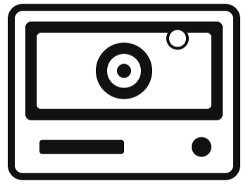 Audio cassette tape player with a tape inside