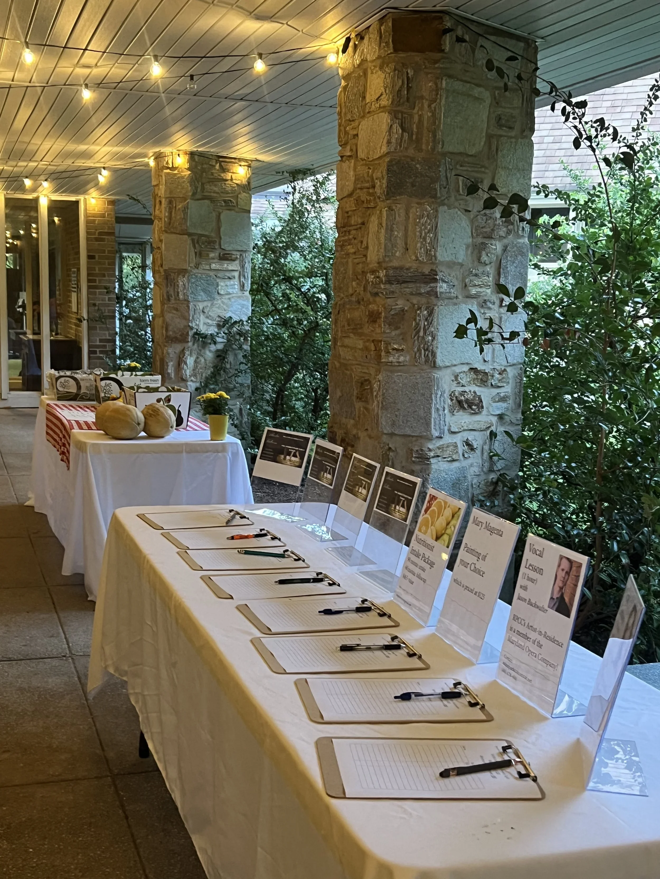 Silent auction on the Portico