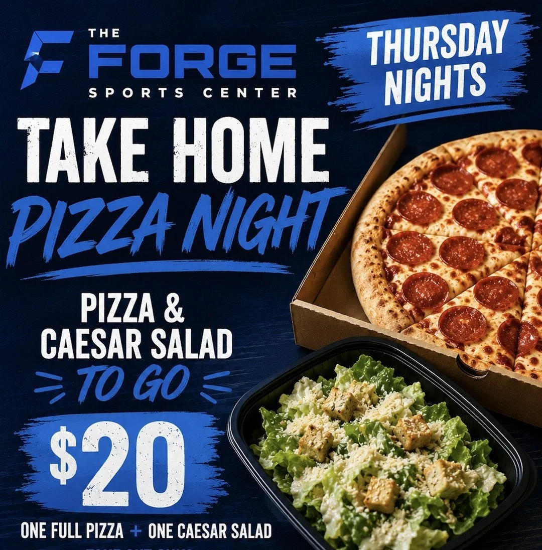 Attention Moms and Dads of Madison, 
Thursday night is Take Home Pizza Night at The Forge Sports Center.
Order your favorite pizza and a Caesar salad to go!

#MadisonMoms #MadisonDads #ForgeSportsCenter