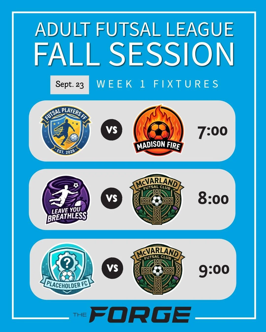 .Our Adult Futsal League kicks off tomorrow night! Whether you&rsquo;re looking to get in on the action or just want to check out the vibe, come hang out in our viewing area and watch the competition live.

Thinking about getting a team together? It&