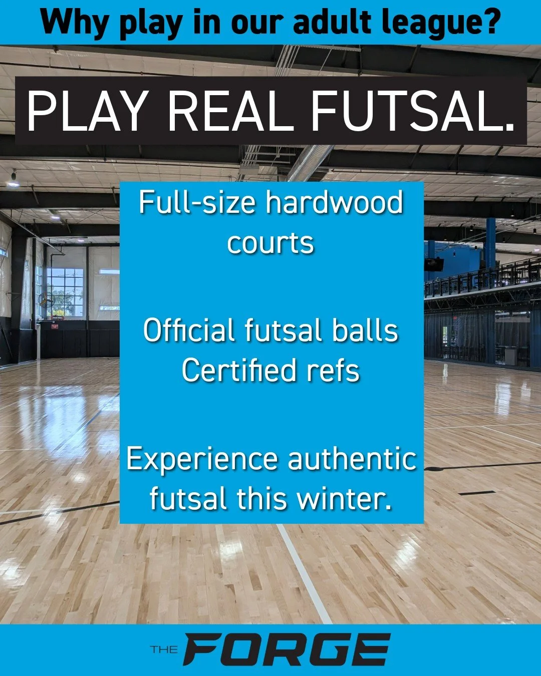 Early registration for Adult Futsal Winter 1 session is officially open, but the savings won't last long! 

Use code 75OFF on our website before October 21st to snag your team spot for just $825. Prices go up by $75 after the early deadline!

7 Games