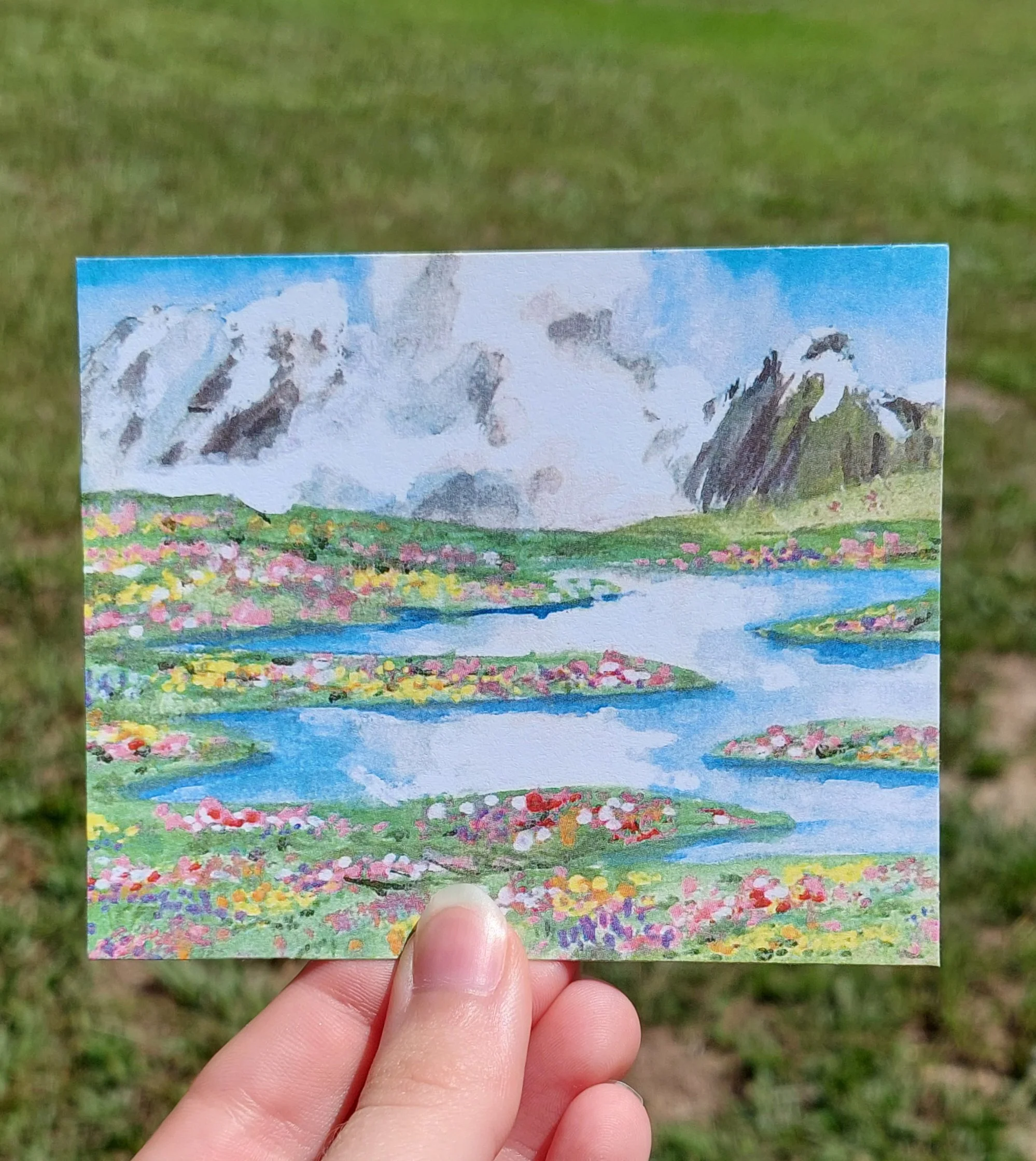 Cloudy Lake Art Print