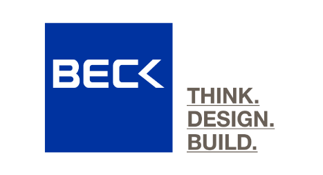 Beck logo with the words 'Think. Design. Build.'