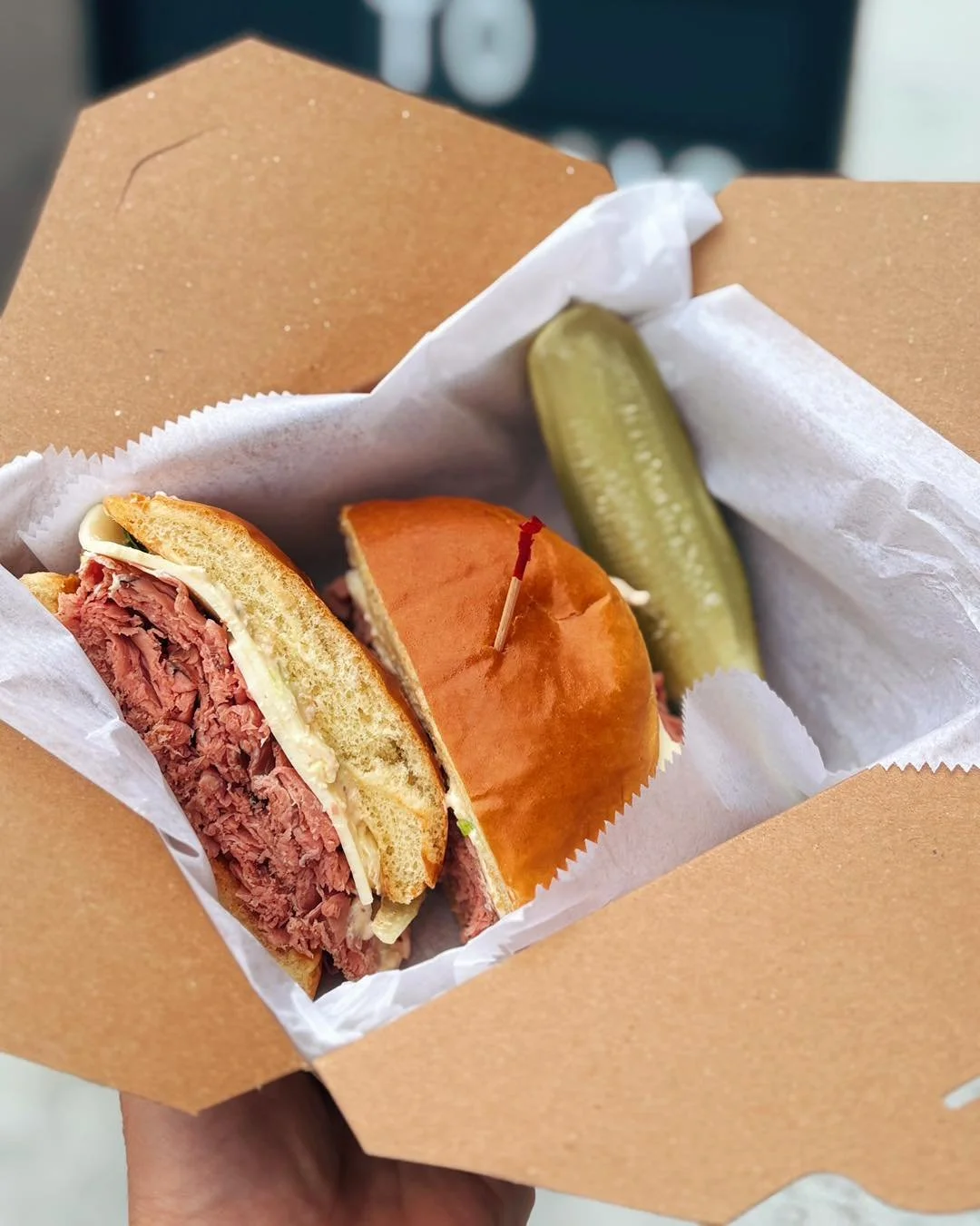 On special while supplies last for $11.99!

Old Neighborhood rare roast beef topped with RBQ Horsey Sauce and Cooper white cheese served on a brioche roll. 🙏