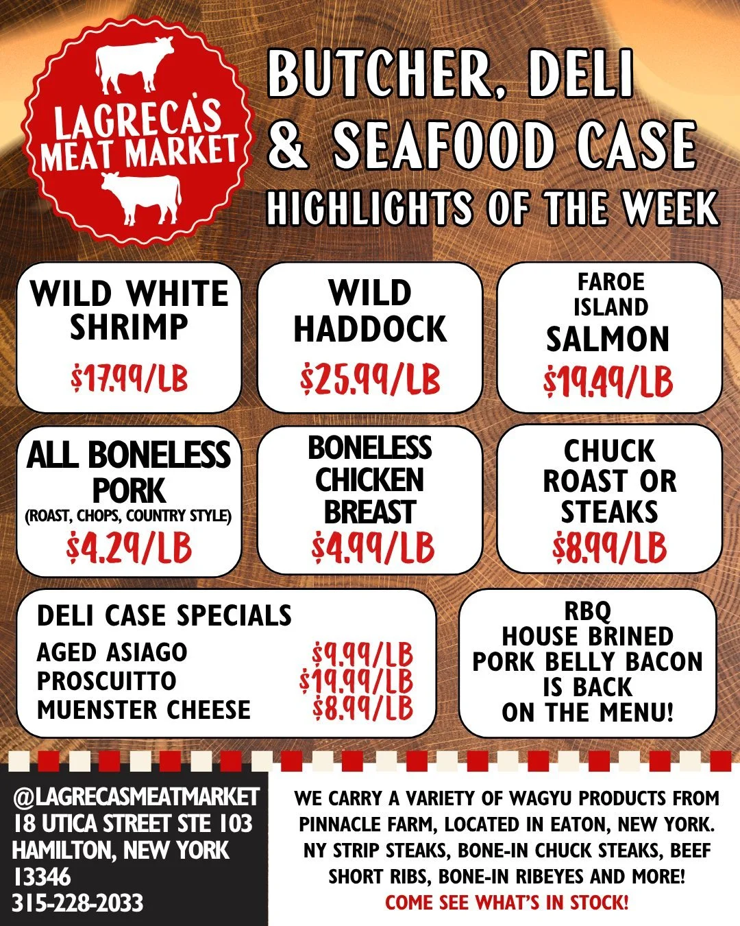 This week, all boneless pork cuts are $4.29/lb! That includes pork roasts, pork chops, and our country-style boneless pork ribs.

Must be time to break out the crockpots and get a roast going! 🍂

Check out these specials and more in our weekly highl