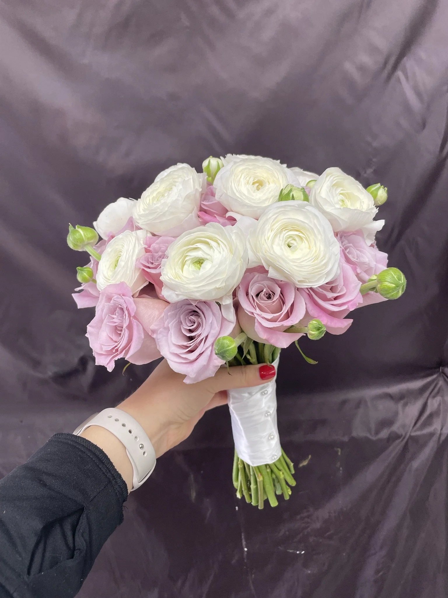 Ranunculus and Rose Bridal Bouquet