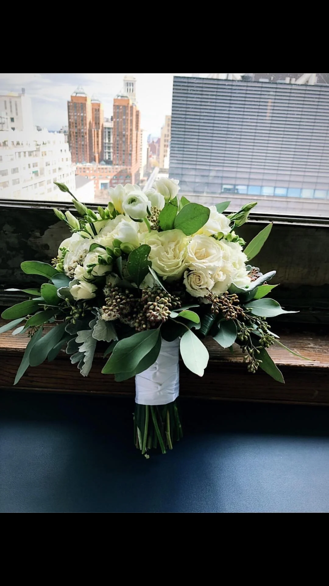 White and Green Bridal Bouquet