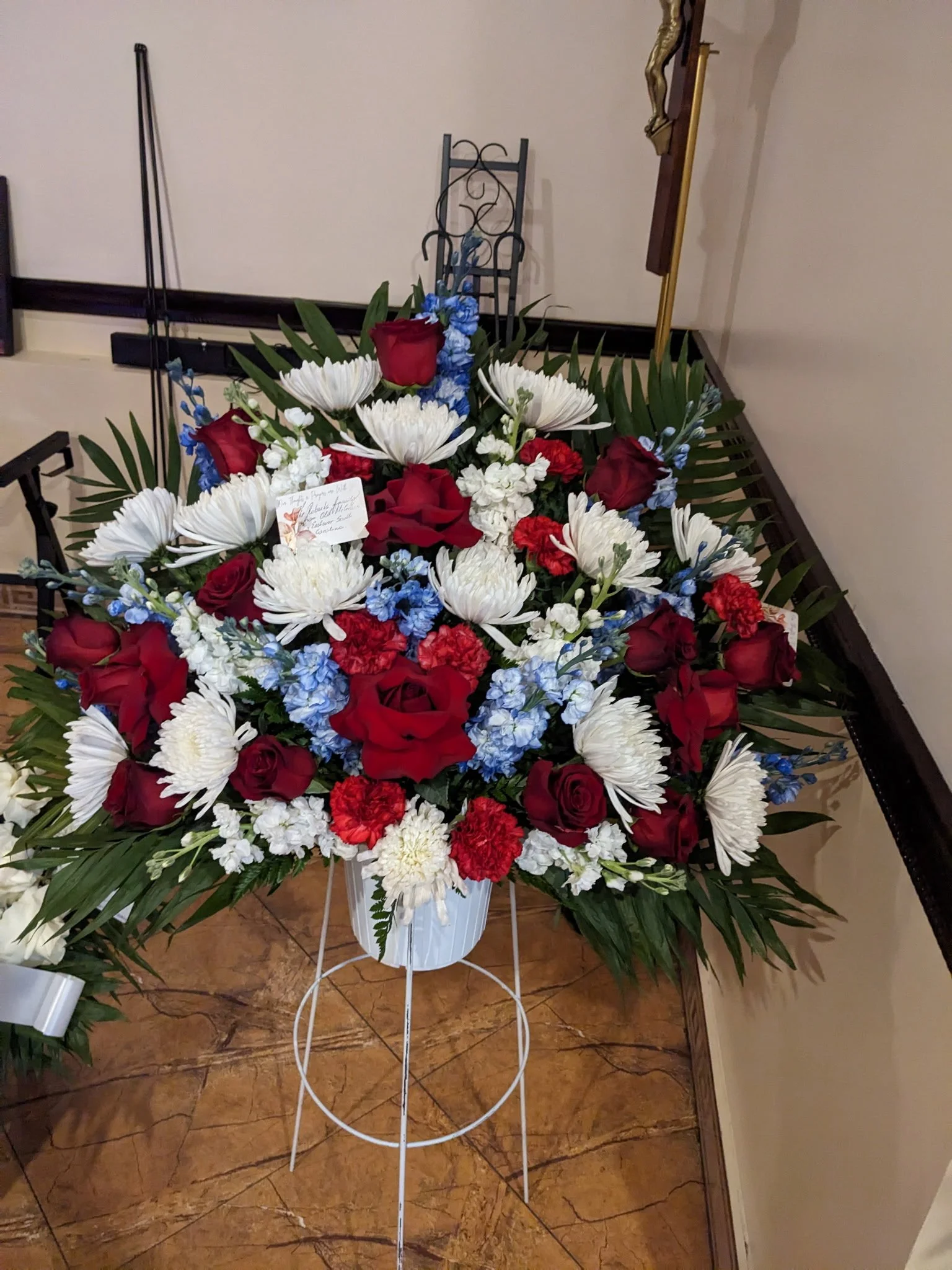 Red, White, And Blue Tribute Arrangement