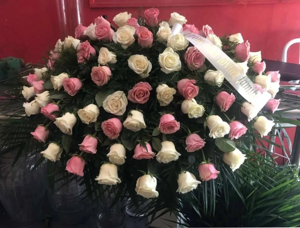 Elegant Pink & White Rose Arrangement