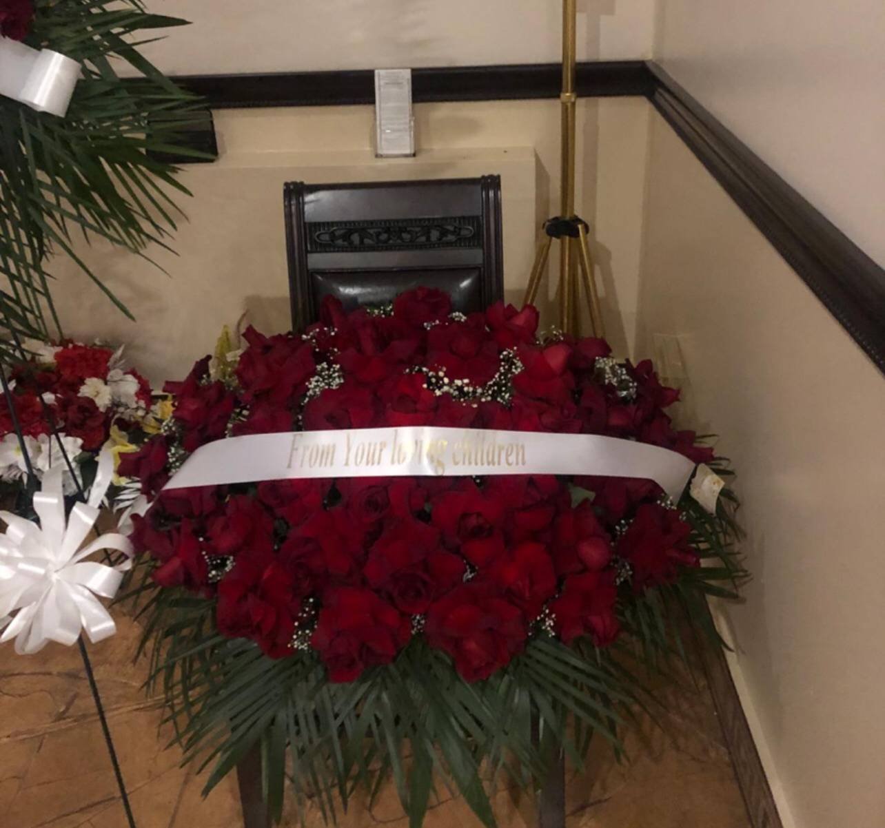 Premium Red Rose Casket Tribute