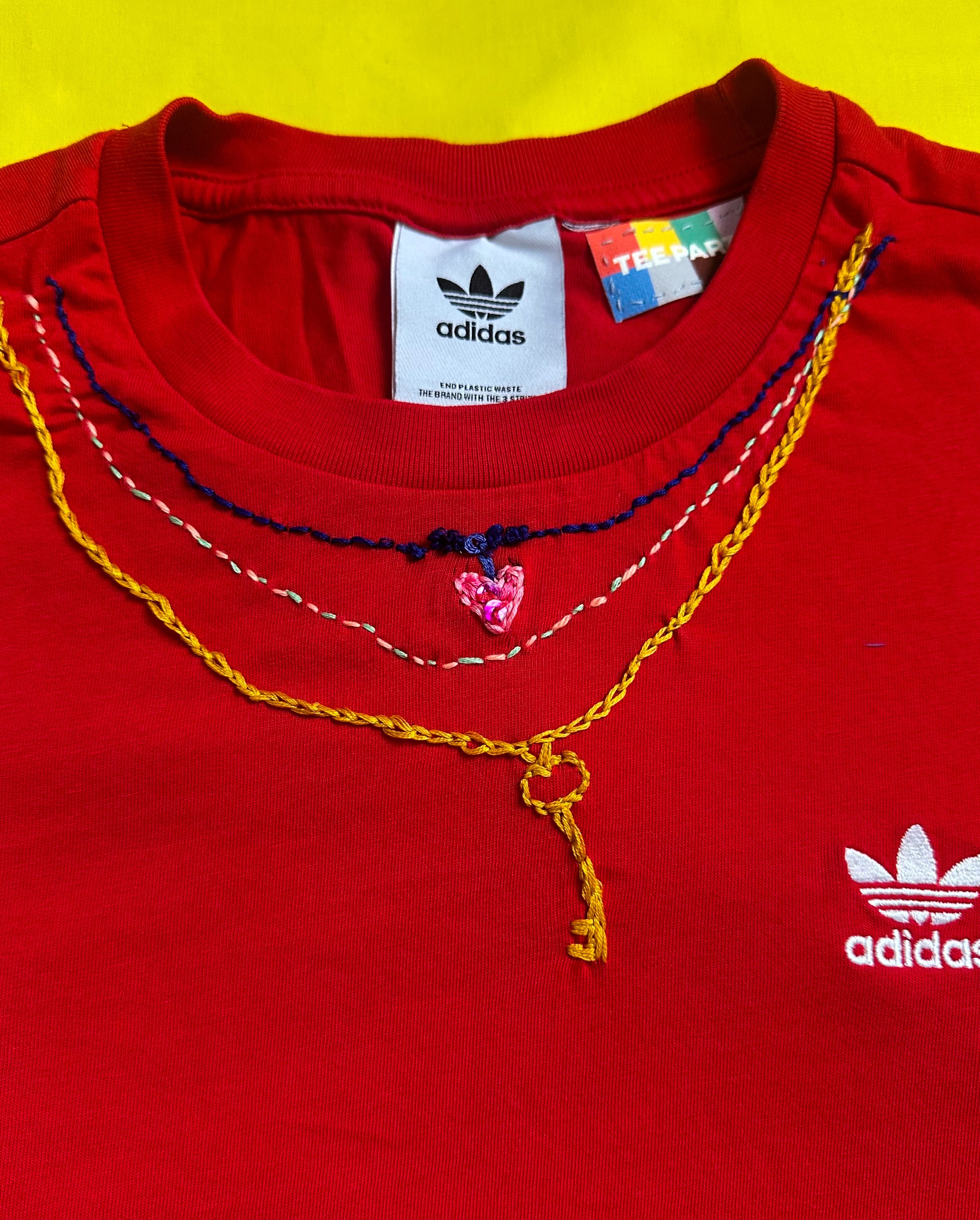 Red Adidas with Gold Key Tee