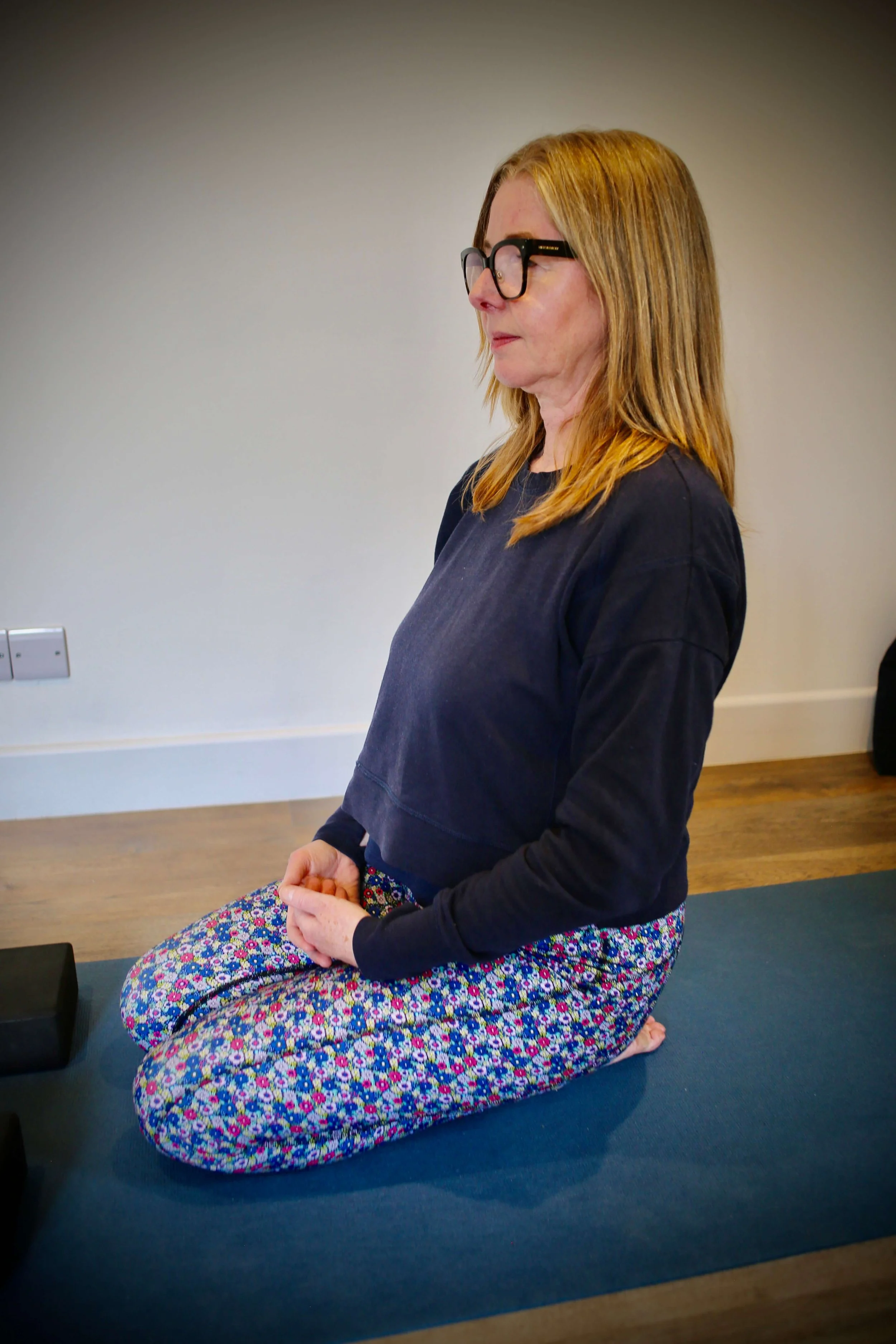 Catriona of Little Barn Yoga practicing breathing