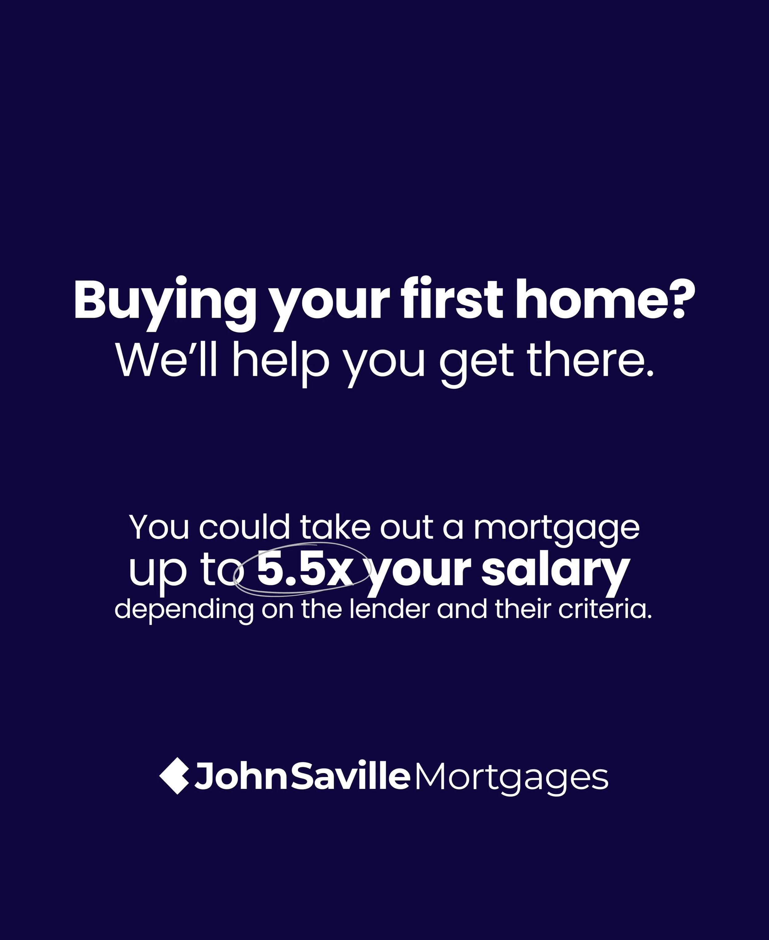 Looking at buying your first home? You could take out a mortgage up to 5.5x your salary! 🏠🙌🏻

Swipe to find out more information - make sure to contact us to book in your free appointment to know exactly how much you can afford to buy your home!