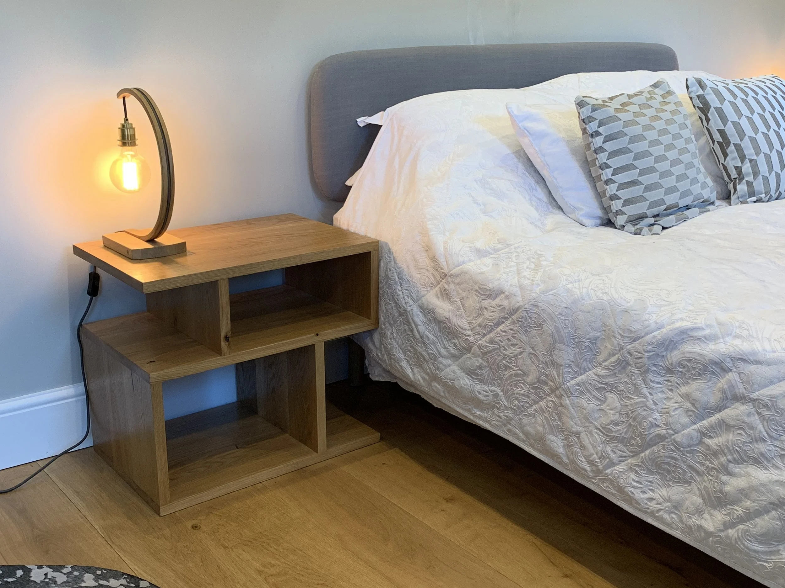 Bedroom side table in oak