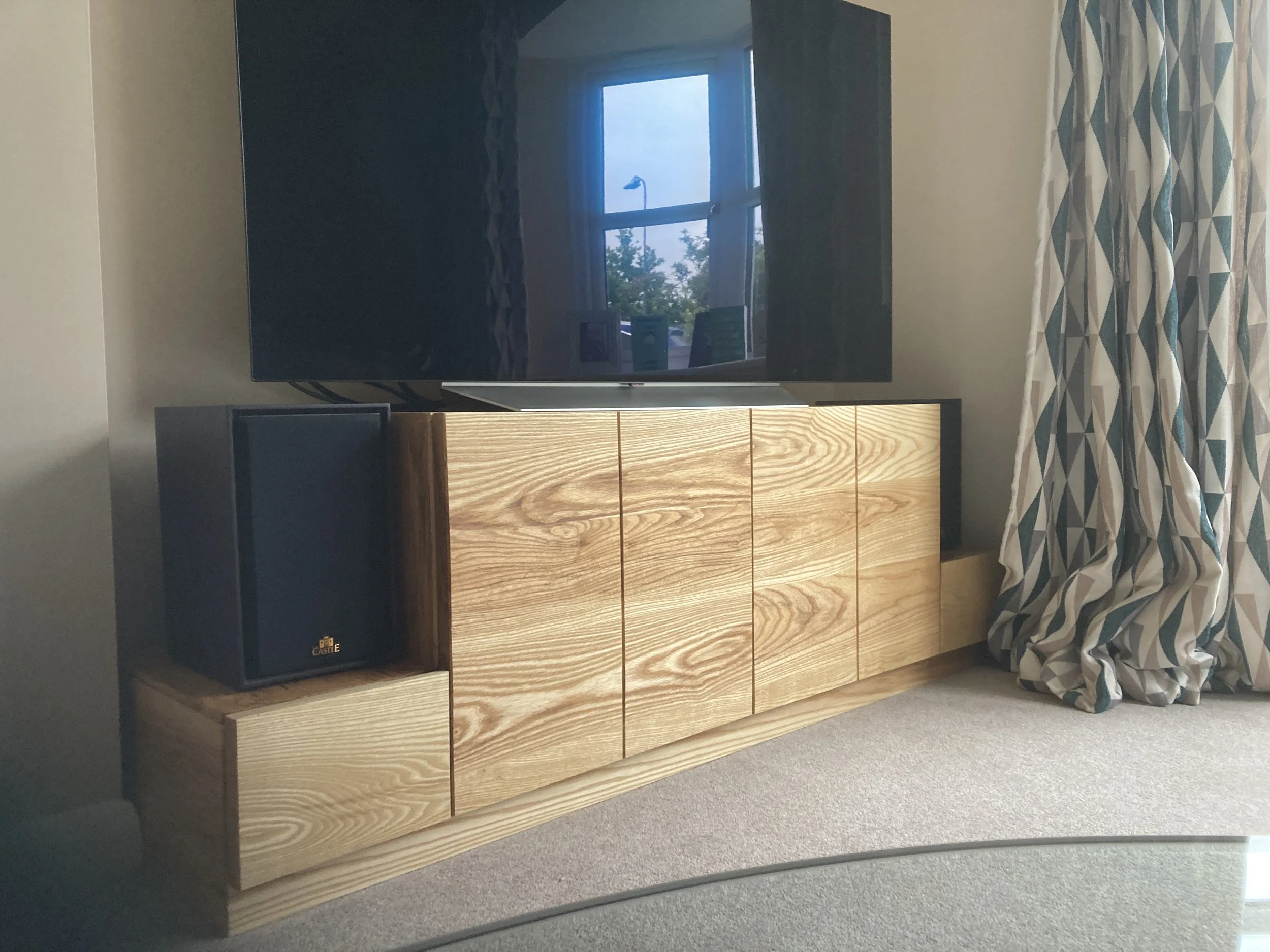Bespoke media unit in ash