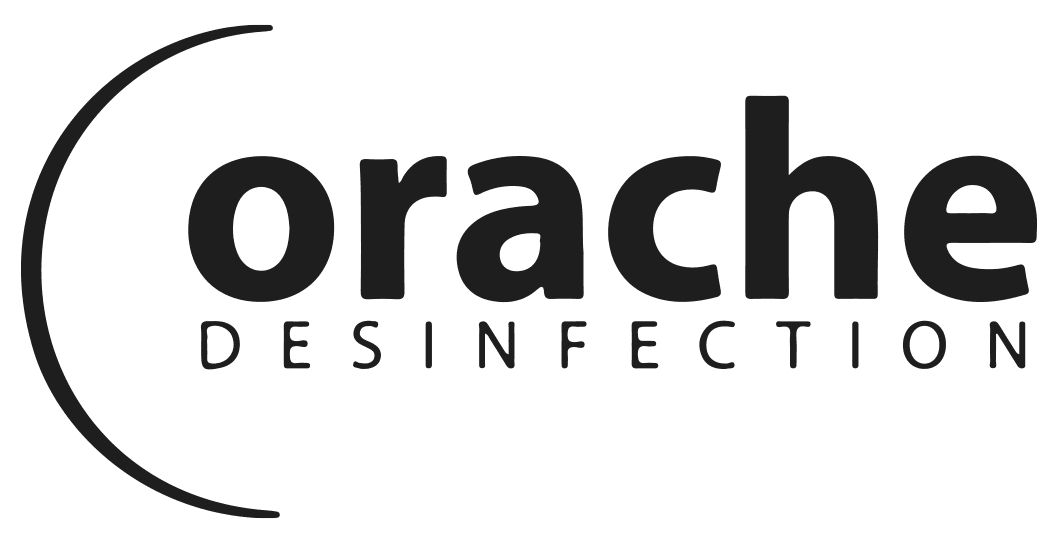 Logotipo en negro y gris de la marca 'Oracle Disinfection'.