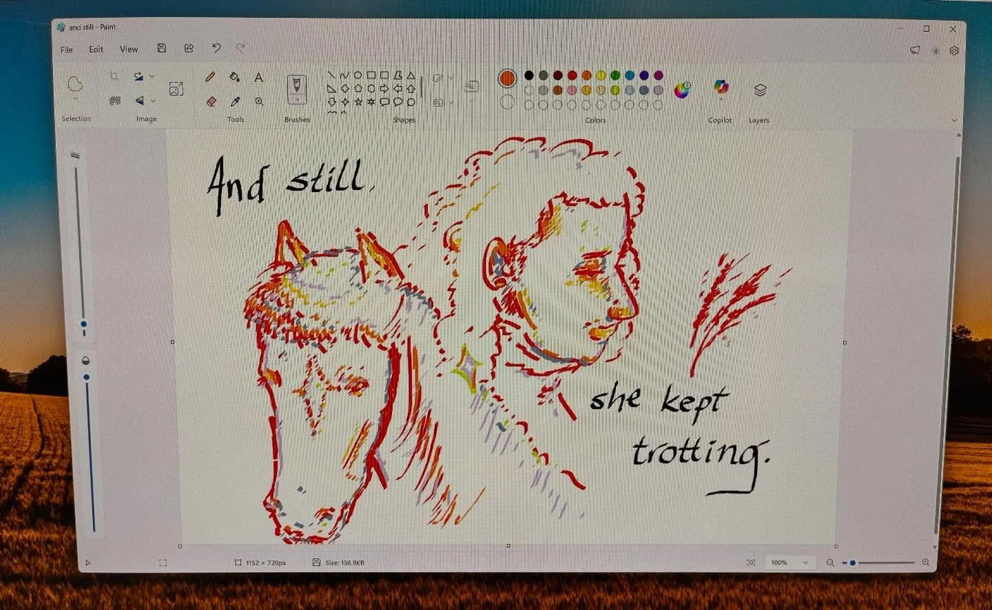 Quick impromptu sketch done on MS Paint. What else do you do when you feel lost but keep going? The only way out is through.

#mspaint #digitalart #sketch #illustrationccc #paint